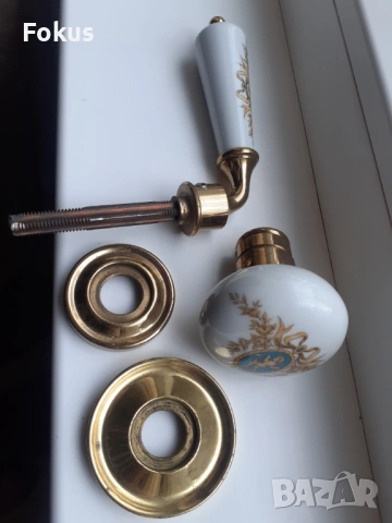 Стари антикварни барокови дръжки за врата порцелан Limonge, снимка 5 - Антикварни и старинни предмети - 53964943