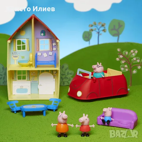 Къщата на Пепа Пиг с обзавеждане Колата на Пепа пиг Peppa pig фигури, снимка 2 - Фигурки - 55298334