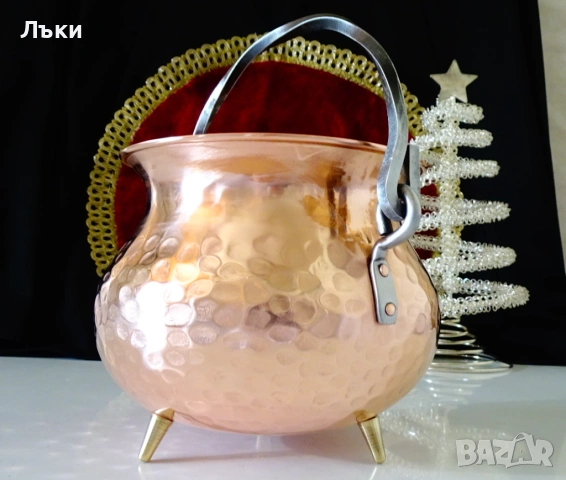 Медно менче 1 литър,чиста червена мед. , снимка 3 - Антикварни и старинни предмети - 54543600