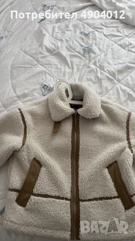 Дамско зимно яке Zara с пух (Sherpa) – Размер XS, снимка 4 - Якета - 55492419