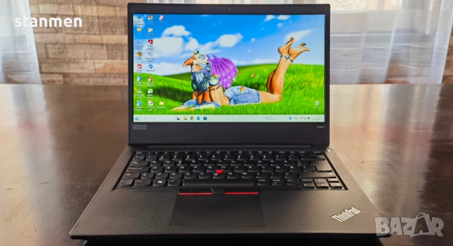 Продавам Гаранционнен Lenovo ThinkPad Е495/IPSматFHDсKам/4x2.6ghzThr/ssd512gb/8gb/Vega8/6чБат  , снимка 2 - Лаптопи за работа - 54842706