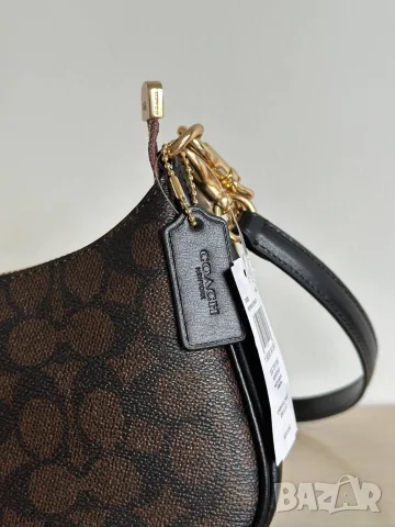 Coach Teri Shoulder Bag Signature Canvas – Walnut / Black, снимка 7 - Чанти - 55416381