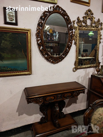Барокова конзола с огледало , снимка 2 - Секции и витрини - 53980197