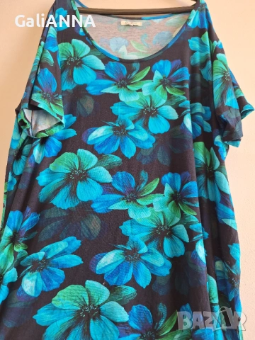 СТРАХОТНА ТУНИКА ЕФЕКТНИ ЦВЕТОВЕ 4XL-5XL, снимка 4 - Туники - 54813857
