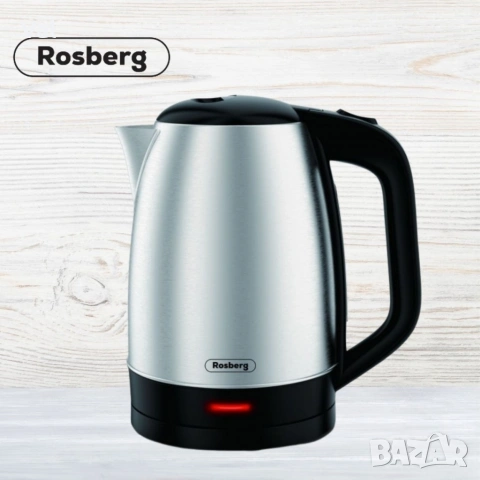 Електрическа кана Rosberg R51230N, 1800W, 1.7л., Корпус неръжд. стомана, S/S, 2 ГОДИНИ ГАРАНЦИЯ, снимка 3 - Кани - 54922968