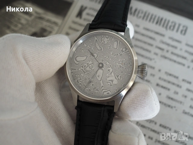 Ръчен часовник  ЕТА 6498 с дамасков циферблат , снимка 5 - Мъжки - 54077236