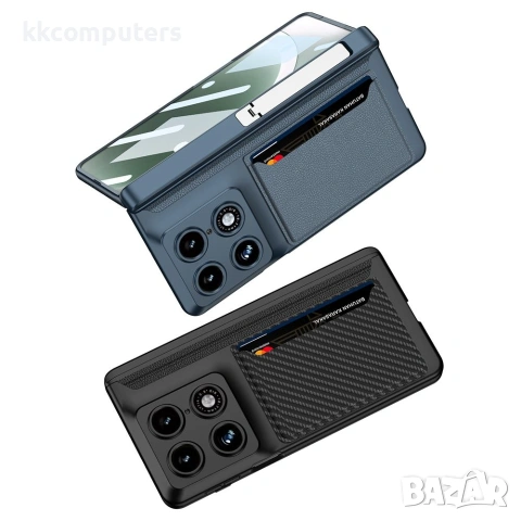 GKK за Motorola Razr Fold 5G Магнитен Калъф с Панта, Стойка, Слот за Карта и Скрийн Протектор от Зак, снимка 8 - Калъфи, кейсове - 55174677