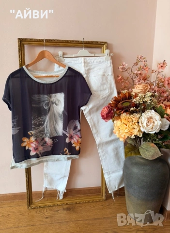 Дамски дънки ZARA и тениска ONLY, снимка 5 - Дънки - 54044156