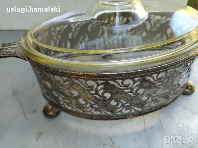 Стар посребрен съд/стъкло/метал, снимка 3 - Антикварни и старинни предмети - 55693001