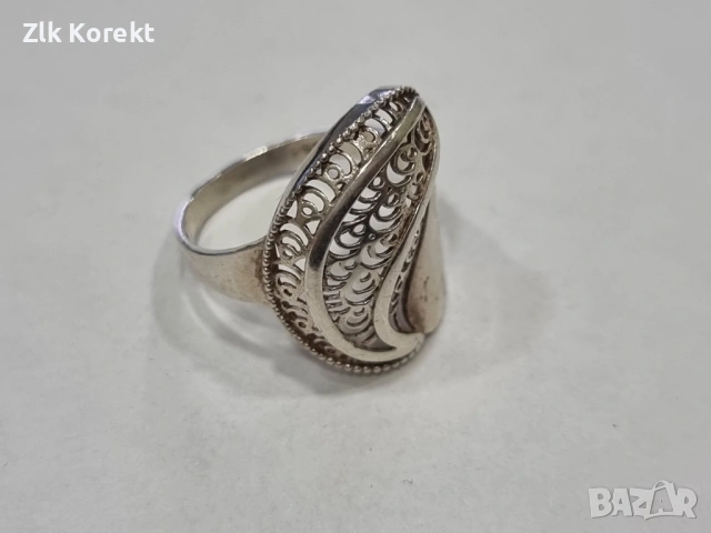 Дамски сребърен пръстен, снимка 2 - Пръстени - 54427739