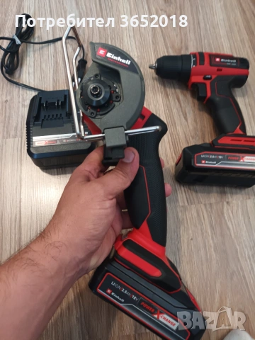 Винтоверт и ъглошлайф Einhell, снимка 4 - Куфари с инструменти - 55104554