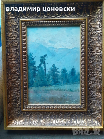 Любен Доганов,масло на картон,живопис,стара картина