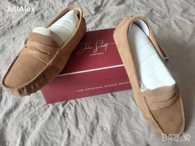 Велурени дамски мокасини John Scoth, снимка 4 - Маратонки - 54182016
