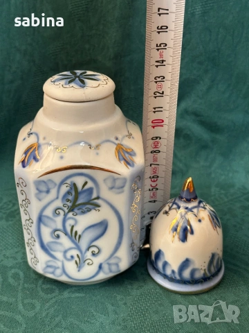 Руски порцелан Буркан за чай (чайница). Кисловодск, СССР, снимка 4 - Кутии за храна - 54946884