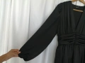 Gina Tricot къса дамска кокетна сатенена рокля с корсет и широки ръкави р-р М (EU 38-40), снимка 8