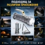 Професионален мощен акумулаторен ръчен прожектор LED фенер 3 батерии 18650 за лов риболов къмпинг, снимка 6