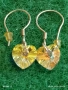Висящи сребърни обеци Swarovski Element топъл и блестящ ефект 47073, снимка 1