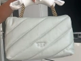 Чанта Pinko love classic puff light gray , снимка 12