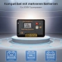30A соларен контролер за зареждане 12/24V PWM Bluetooth приложение мониторинг 2 USB порта, снимка 10