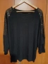 3 xl КРАСИВА ЧЕРНА БЛУЗА ОТ ФИНО ПЛЕТЕВО С ЧЕРНИ ПАЙЕТИ НА ПРИЛЕП РЪКАВИТЕ , снимка 1