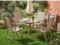 Градински комплект Маса и 4 стола сгъваеми Бежов, снимка 3
