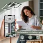 LED лампа за таван 22 W 47 см 6500 K, черна геометрична визия, висок CRI (90+), снимка 8