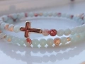 ✨ Гривна Angel’s Light от естествени камъни с кръстче ✝️, снимка 3