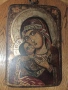 Стара ръчно рисувана икона на Света Богородица 40x26 см. УНИКАЛНА!, снимка 1