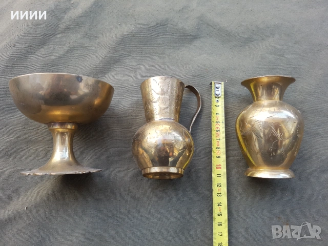 Чаша кана ваза месинг, снимка 2 - Антикварни и старинни предмети - 54608213
