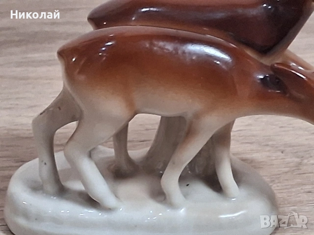 Стара Българска Порцеланова Фигура Сърни, снимка 4 - Антикварни и старинни предмети - 54246218