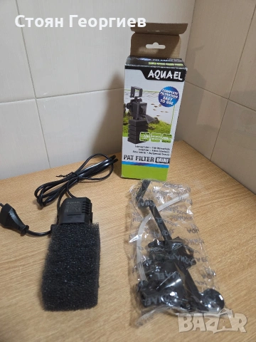 Вътрешен филтър за нано аквариуми Pat Filter Mini Aqua El, 400 л/ч, Черен