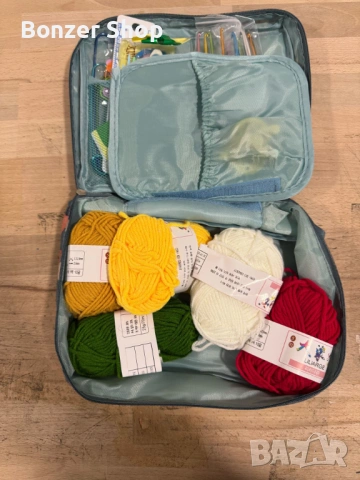 Комплект аксесоари за плетене, 58 части, алуминиеви куки – Пълен сет за начинаещи и напреднали, снимка 8 - Други стоки за дома - 54169474