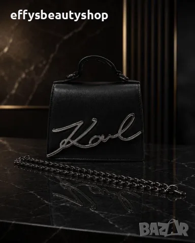 Черна и бяла чантичка Karl Lagerfeld, снимка 2 - Чанти - 55498578