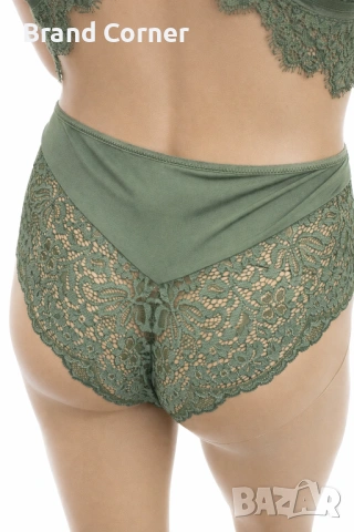 Дамски комплект бельо Hunkemöller 2XL – дантела в маслено зелено, снимка 7 - Бельо - 54551423