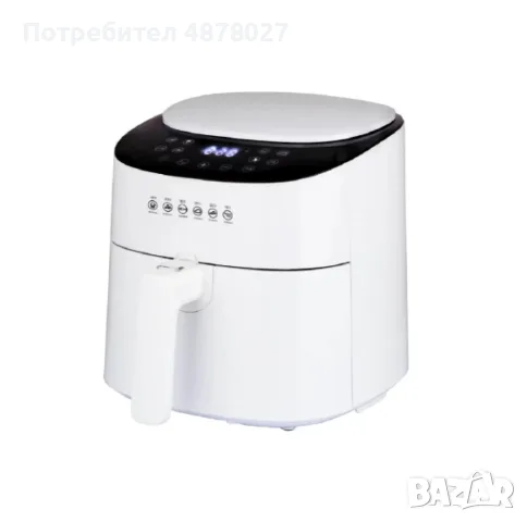 Фритюрник, 1300W, 4.2л., горещ въздух, таймер, до 200°C, Черен/Бял, снимка 3 - Фритюрници - 55674980