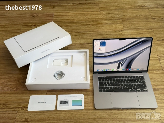 MacBook Air 15 M2`8 CPU/10 GPU/8GB RAM/256GB SSD/Бат 99%/Като Нов