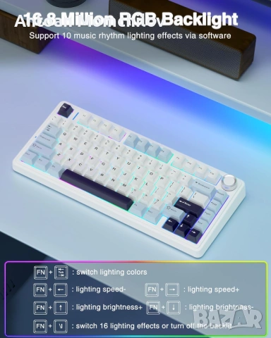 Механична клавиатура AULA F75 RGB Wireless Hot Swap, снимка 5 - Клавиатури и мишки - 54875129