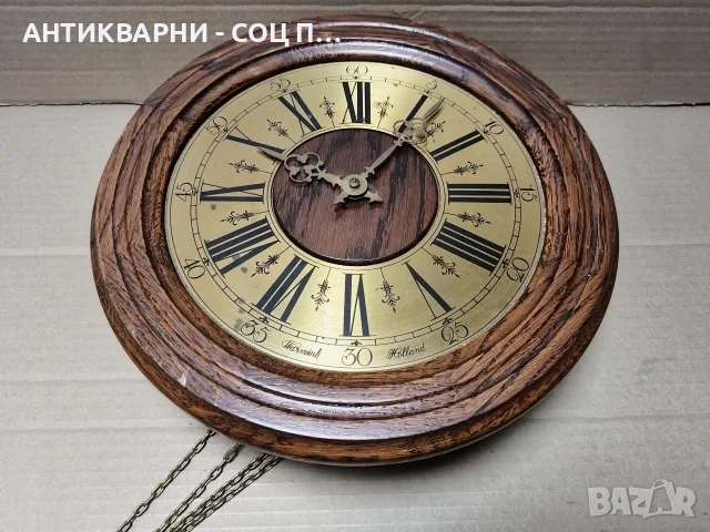 Стар Ретро Холандски Дървен Стенен Часовник с Механизъм WUBA. / НОМЕР 483., снимка 3 - Антикварни и старинни предмети - 55691238