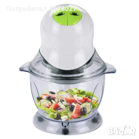Чопър Rosberg, 400W, 1L, 2 скорости, бяло-зелен, 2 ГОДИНИ ГАРАНЦИЯ, снимка 3 - Чопъри и пасатори - 55585576