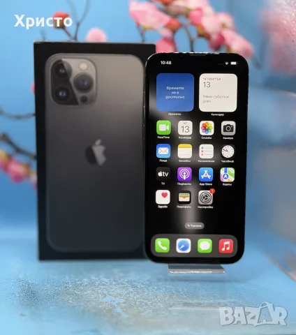 ПЕРФЕКТЕН!!! Apple, iPhone 13 Pro Max, 128GB, 5G, Graphite, снимка 2 - Apple iPhone - 55656812