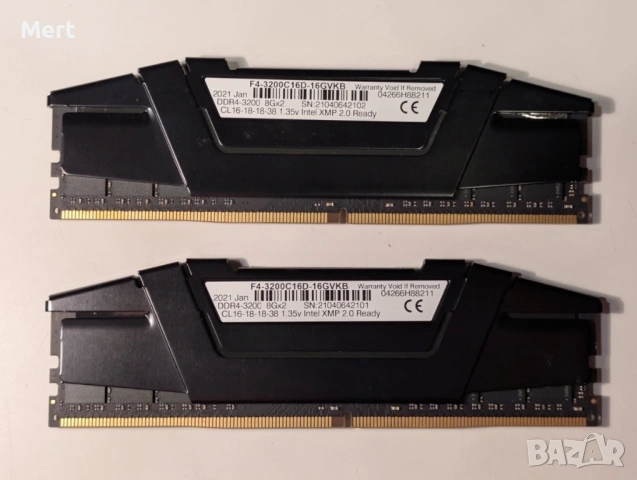 Памет G.SKILL Ripjaws V Black 16GB (2x8GB) DDR4 3200MHz