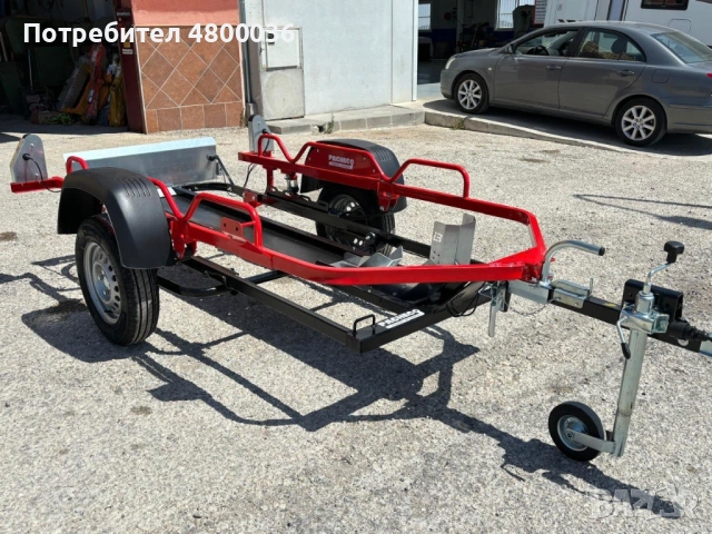 Ремарке за мотор Milwaukee 750 kg – уникално, без рампа, б/у, супер цена, снимка 2 - Ремаркета - 54228748