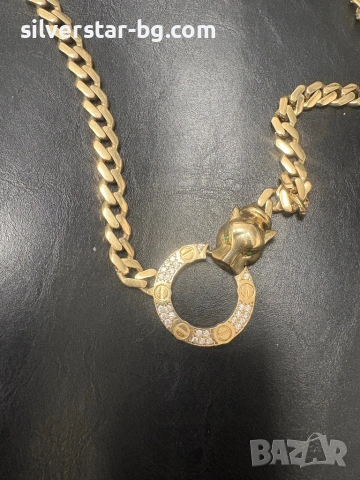 Златно колие cartier 20, снимка 2 - Колиета, медальони, синджири - 54672355