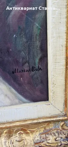 🎨✨ ВПЕЧАТЛЯВАЩ ЖЕНСКИ ПОРТРЕТ – МАСЛЕНА ЖИВОПИС В БОГАТА РАМКА В БАРОКОВ СТИЛ ✨🎨, снимка 8 - Антикварни и старинни предмети - 55304497