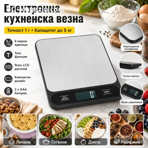 Професионална електронна кухненска везна прецизна и точна за кафе храна плодове дигитален кантар 