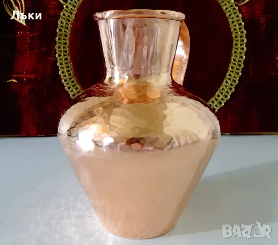 Медна кана за вино Zint Handarbeit,безшевна чиста червена мед. , снимка 3 - Антикварни и старинни предмети - 55503075