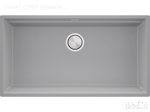 Сива кухненска мивка за вграждане под плот Прага 90 Level 860 x 470 мм, снимка 7 - Мивки - 53995129