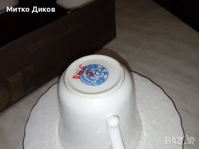Чаша кафе 6бр с чиния 6бр костен порцелан нови на Коста Йорд. Видин Бонония екстра кач-кант копирка, снимка 7 - Сервизи - 55603533