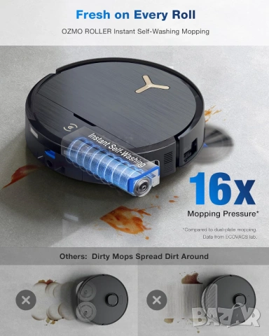 Прахосмукачка Робот ECOVACS DEEBOT X9 PRO OMNI 16600Pa - Премиум клас - Като НОВА, снимка 5 - Прахосмукачки - 54539065