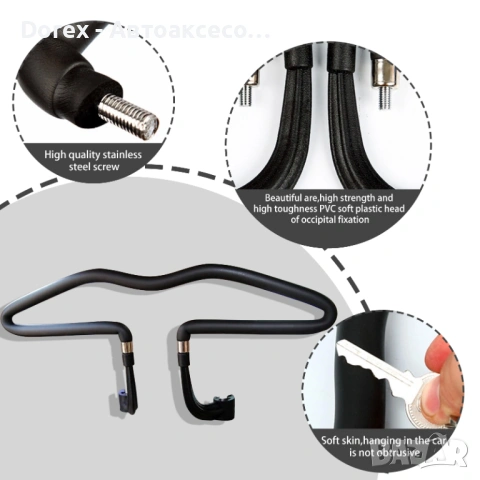 Универсална черна закачалка за дрехи за автомобил, снимка 7 - Аксесоари и консумативи - 54078462